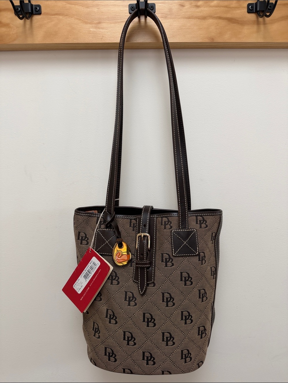 Dooney & Bourke Brown Signature Bucket Shoulder Bag